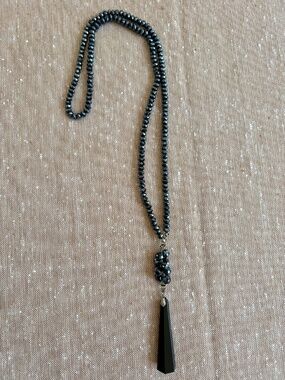 Vintage Crystal Prism Purple Pendant Necklace